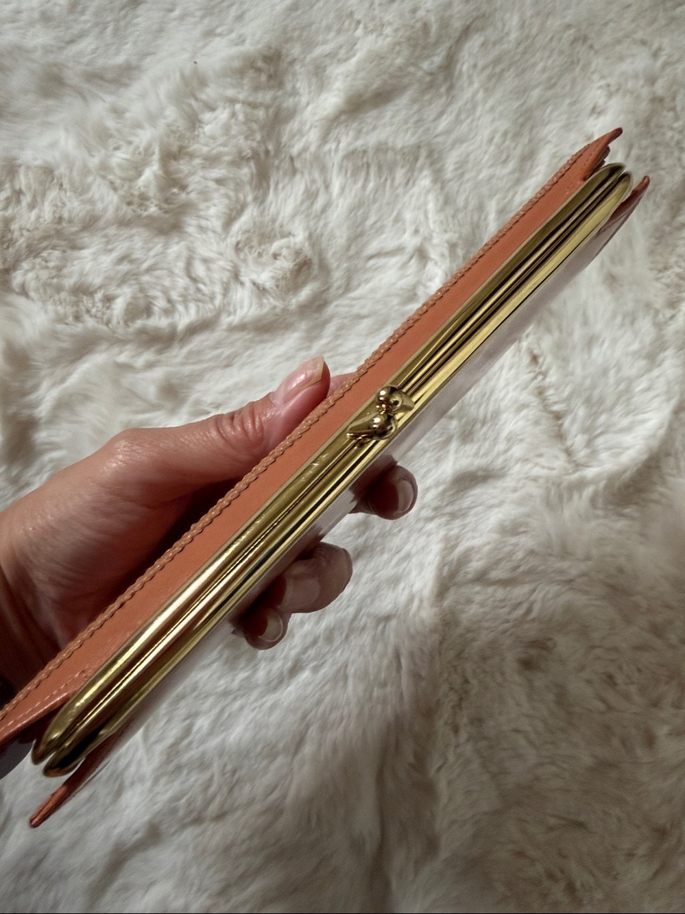 Vintage Princess Gardner Saddle Cowhide Leather Kiss Lock Clutch Wallet NOS New - Picture 6 of 10